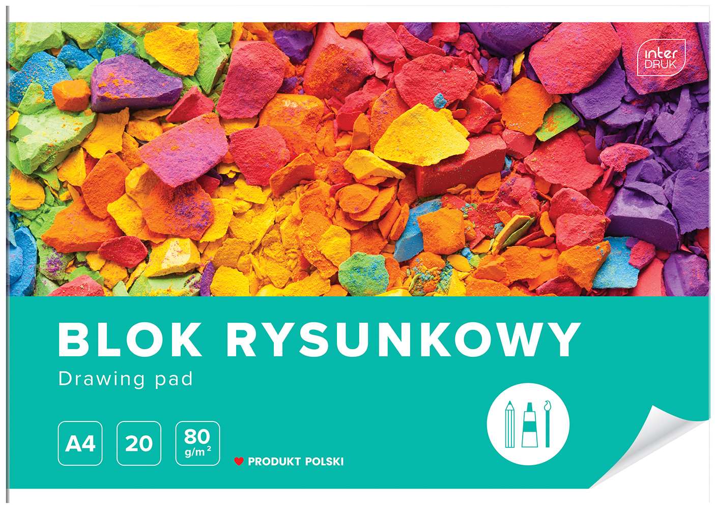 Blok rysunkowy A4 20 kartek 80g biały Interdruk